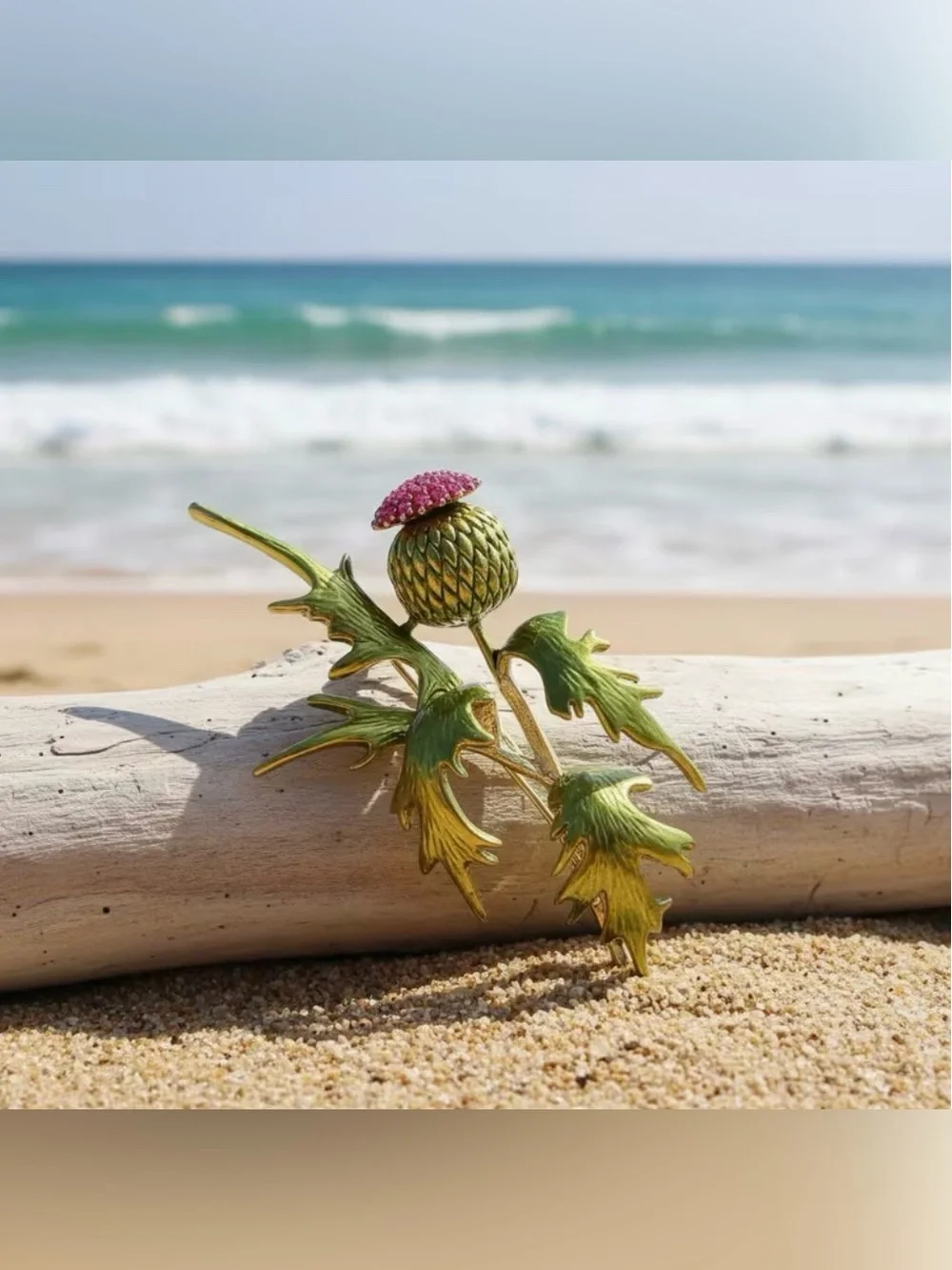 Flowering Thistle Brooch New